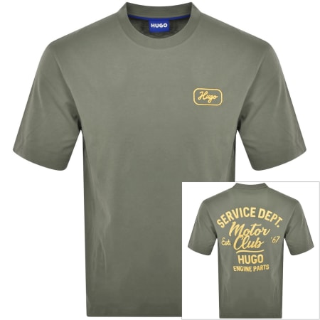 Hugo Nitlogo Tシャツ HUGO Blue Nitlogo T Shirt Beige | Mainline Menswear United